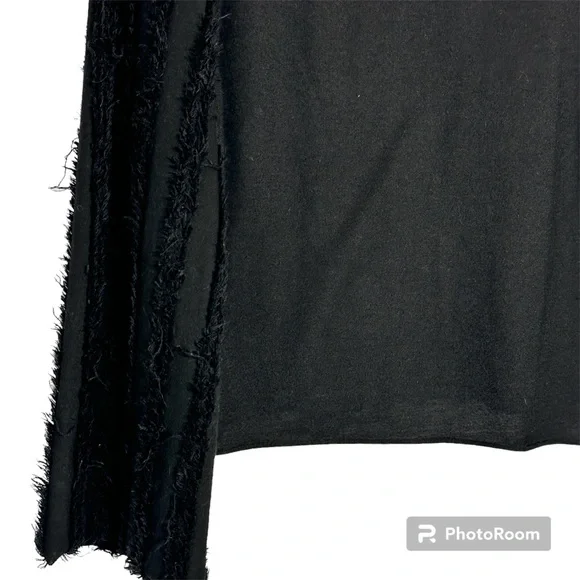 Zara Trafaluc Womens Black Fringe Long Sleeve Shirt - Picture 3 of 12